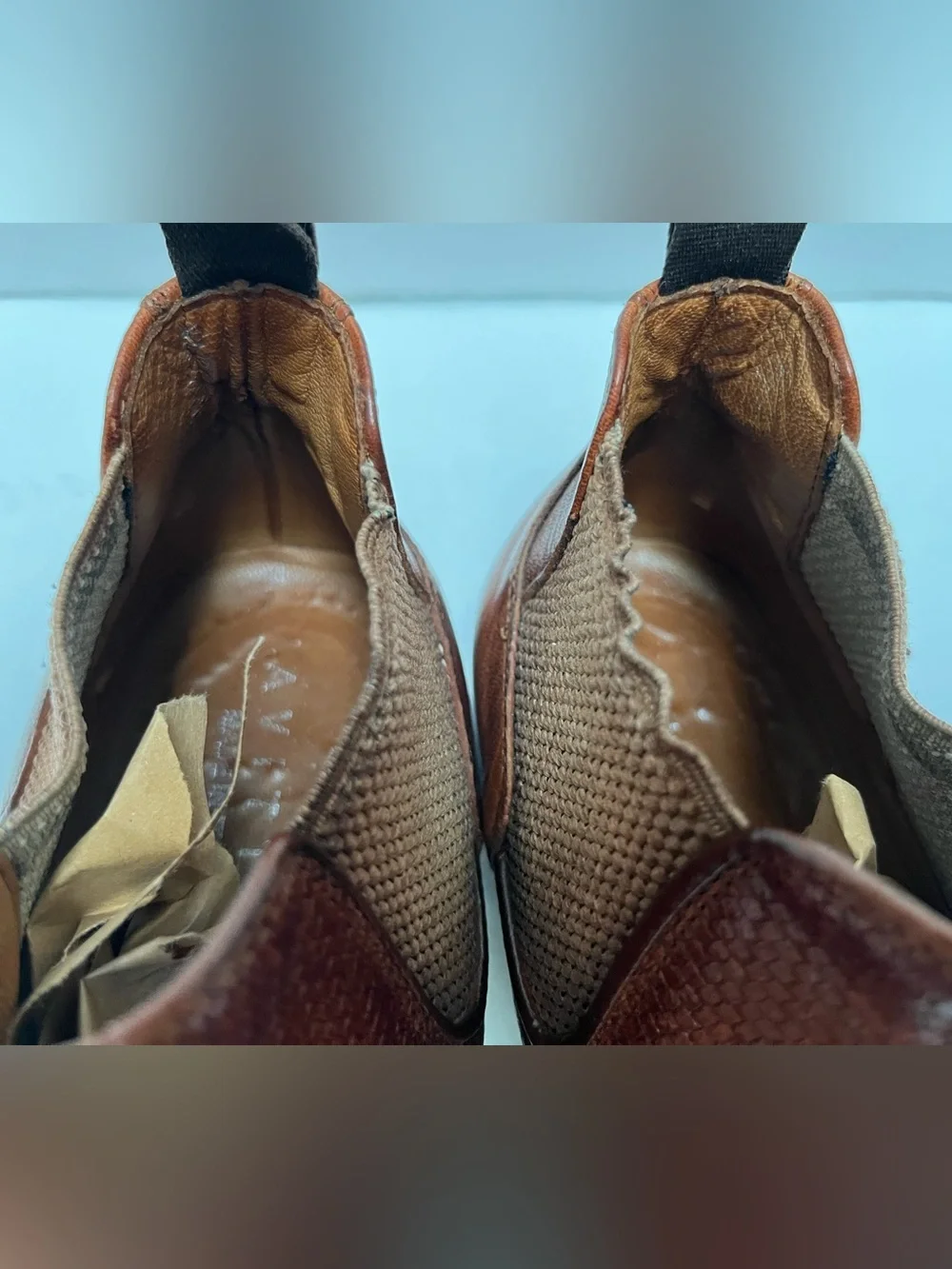 ALITTO Italy Men’s Woven Cap-Toe Chelsea Boots Sz 41 US 8 Rare - READ